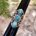 Vintage Handmade Genuine Turquoise Ring Solid 925 Sterling Silver Filigree Ring