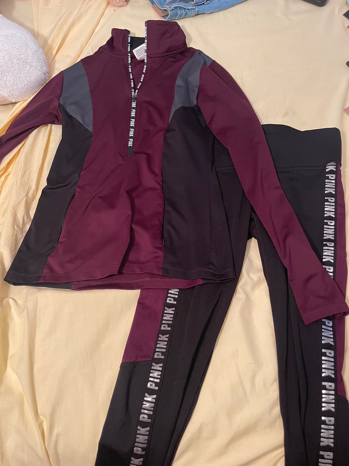 Pink Half Zip with Leggings