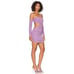 Camila Coelho Carter Mini Dress in Lilac Ruched Bodycon Cut Out M FLAWS NWT