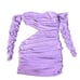 Camila Coelho Carter Mini Dress in Lilac Ruched Bodycon Cut Out M FLAWS NWT