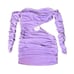 Camila Coelho Carter Mini Dress in Lilac Ruched Bodycon Cut Out M FLAWS NWT