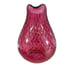 Diamond Quilted Blown Glass Cranberry Gold Fleck Handle Pitcher & 5 Glasses VTG