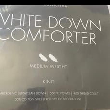 Hotel collection white down comforter