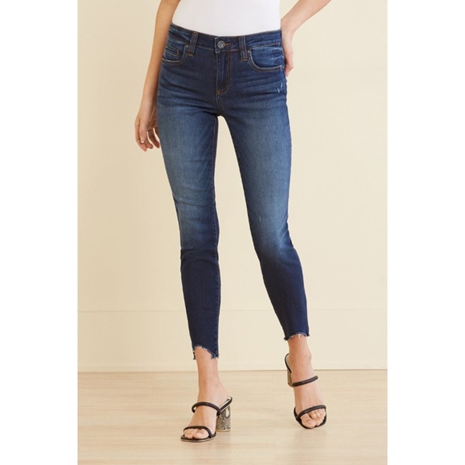 KUT FROM THE KLOTH NWT Connie Ankle Skinny Denim Jean with Chewed Hem // 2
