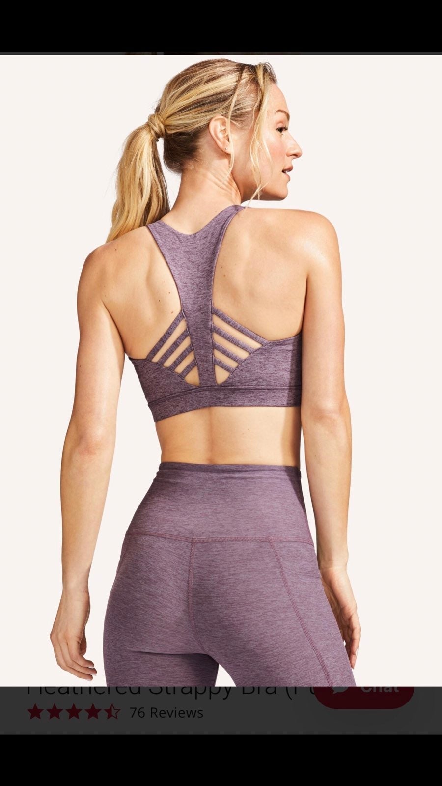 BNWT Peloton & Beyond Yoga Heathered Purple Strappy Racerback Sports Bra