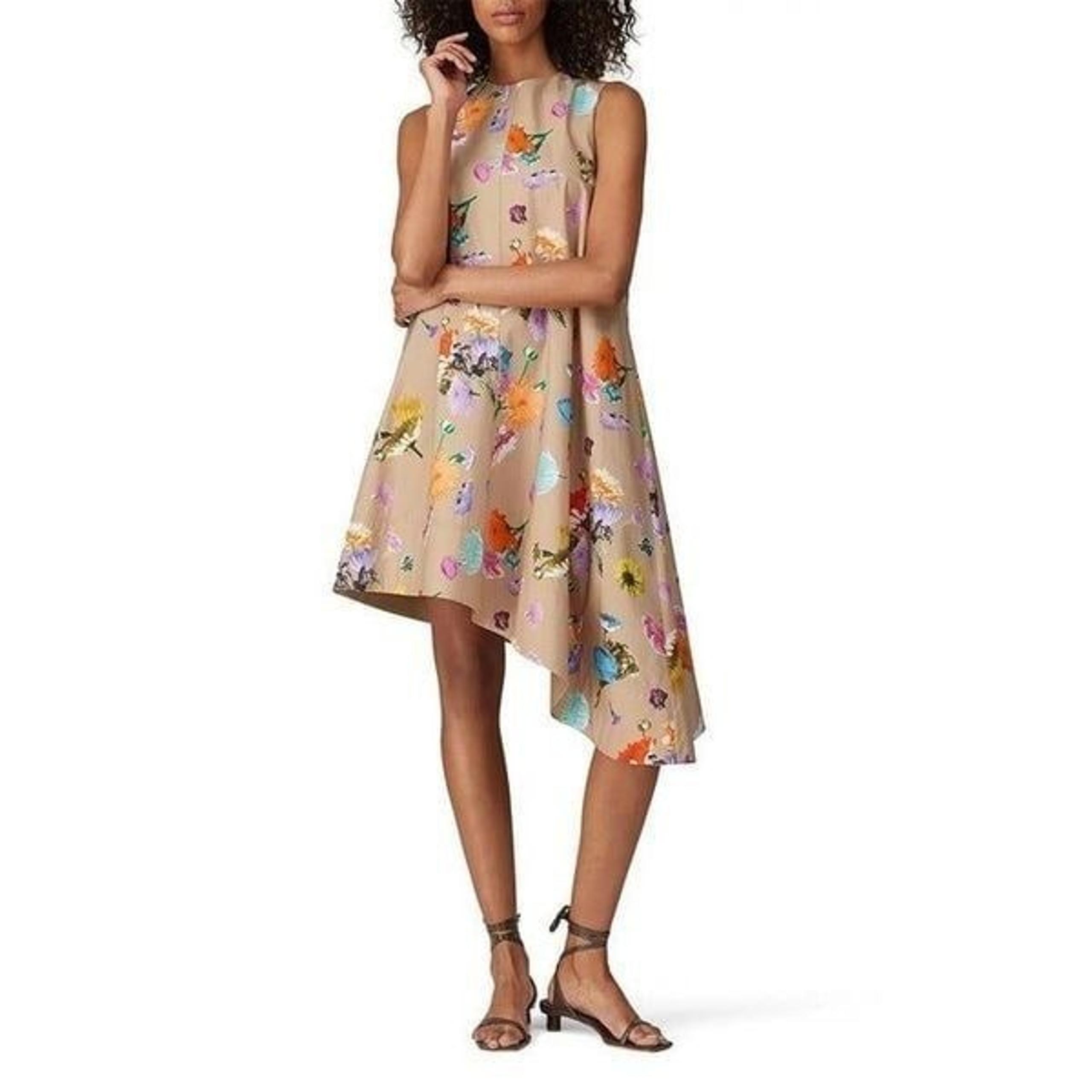 Tibi Arya Asymmetrical Dress Cream Womens Size 2