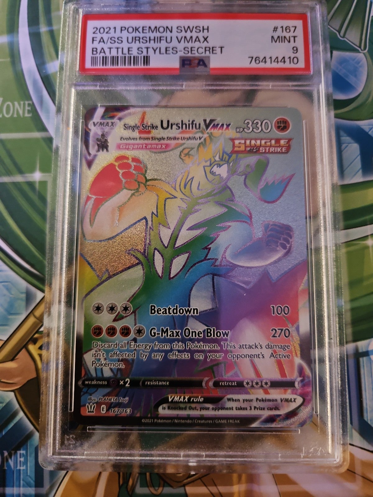 PSA GRADED (9) Pokemon Card Rapid Strike Urshifu VMAX Premium Collection