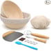 Bread Proofing Basket Set of 2，8 Inch & 9 Inch Round, Ratten Basket Bowls