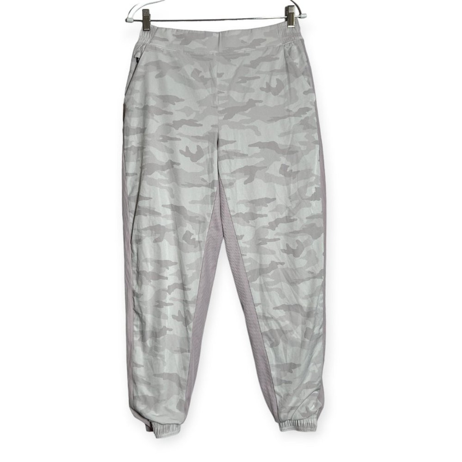 Athleta Brooklyn Lined Joggers SIZE 10 Pink Purple Camo Warm Cozy Lining Gym