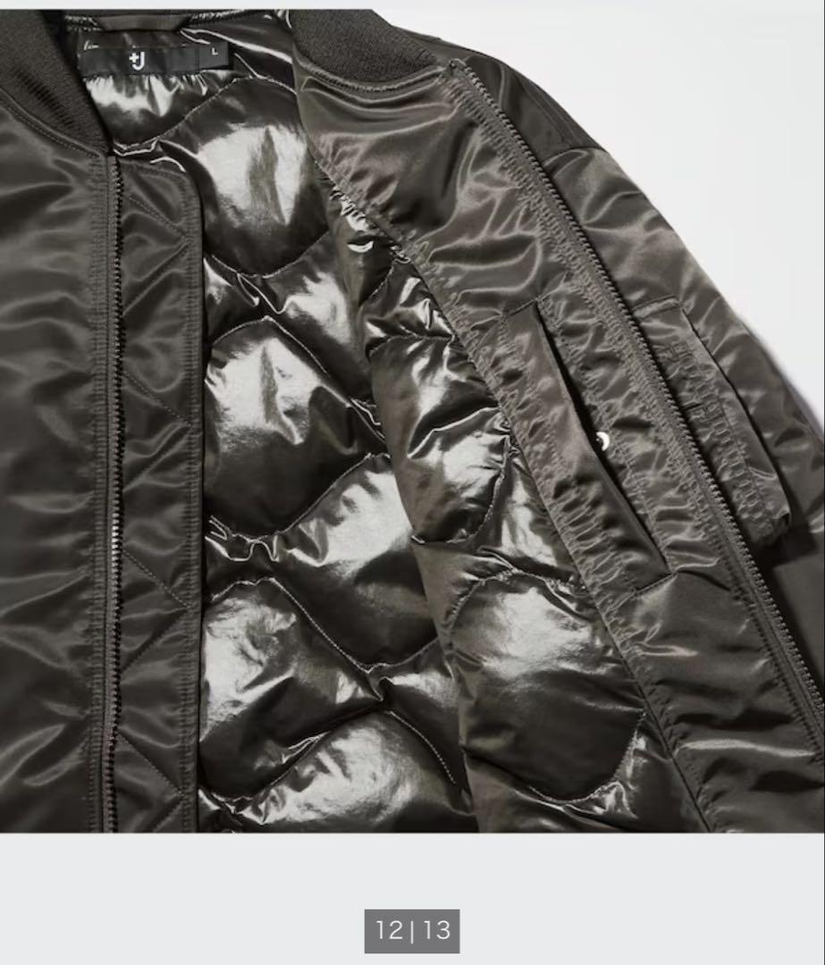 Hybrid Down Oversized MA-1 Bomber Jacket, Size M, Gray