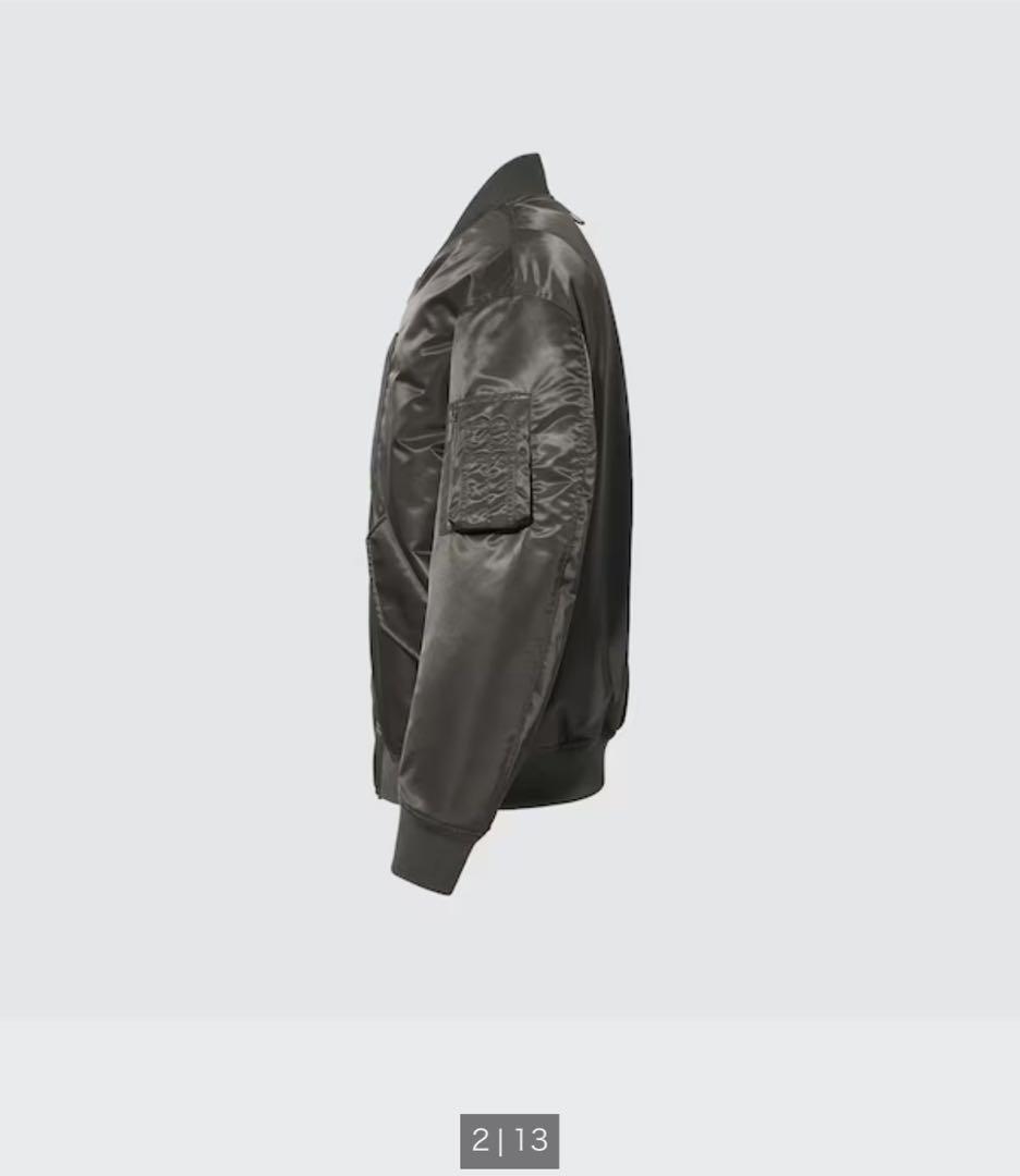 【同梱不可】 Bomber MA-1 Oversized Down Hybrid Jacket, Gray M, Size メンズウェア