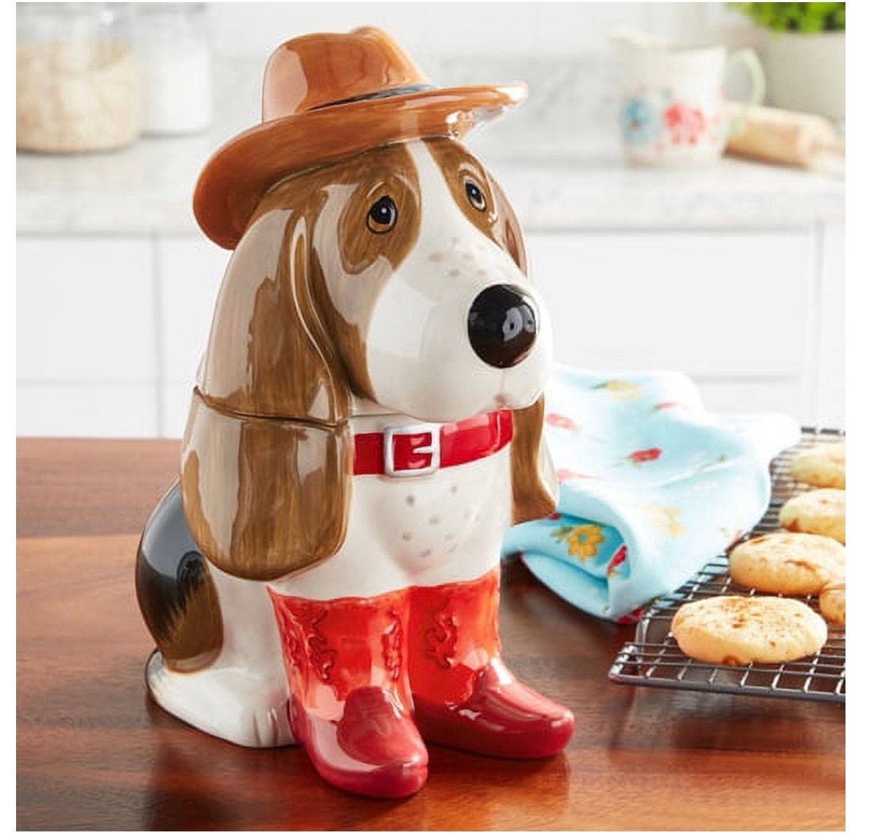 The Pioneer Woman Cowboy Charlie Stoneware Cookie Jar, 6.69 x 8.46 x 12.48 inche