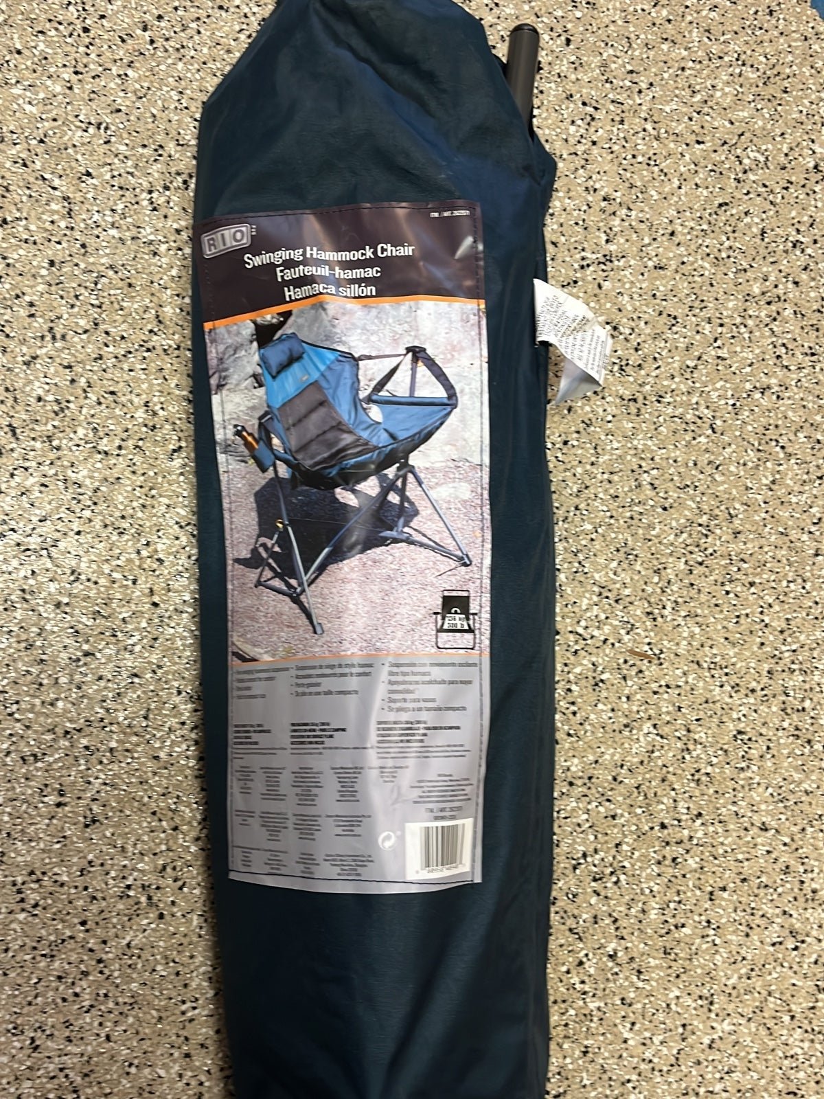 NEW Rio Brands Swinging Hammock Chair w/Carrying Bag- BLUE