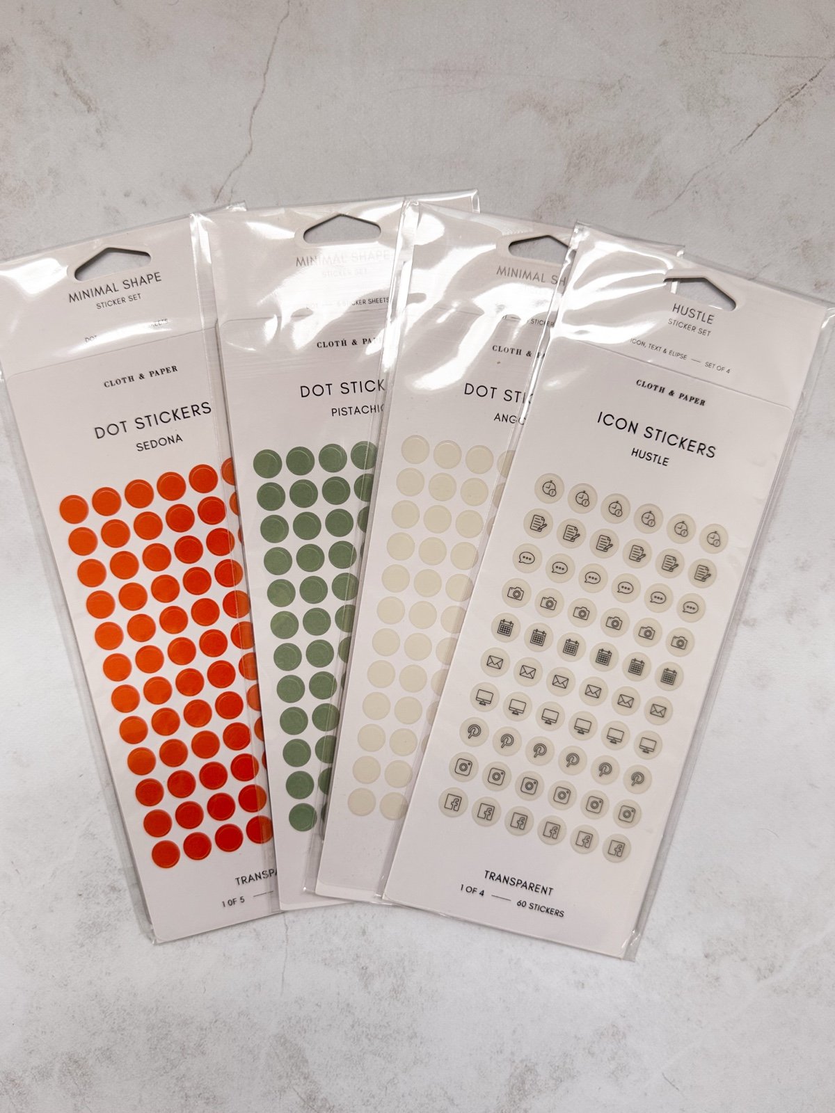 Cloth & Paper Dot and Icon Sticker Sets