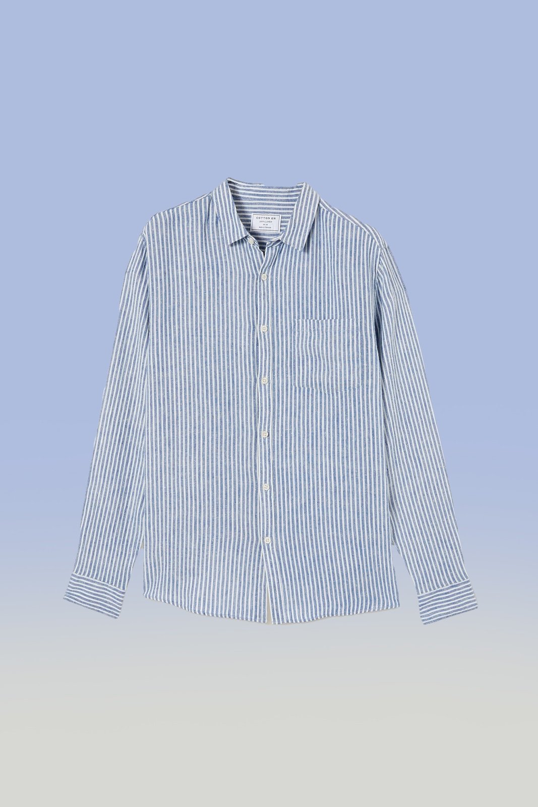 SALE! New! Cotton On!! Linen Long Sleeve Shirt east coast blue Size XL Men's