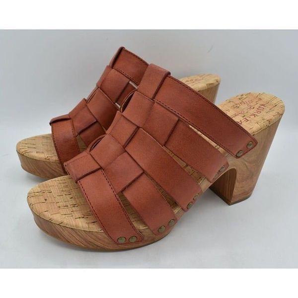 Kork Ease Womens Size 10 Devan Orange Kerala Leather Platform Sandals 19107