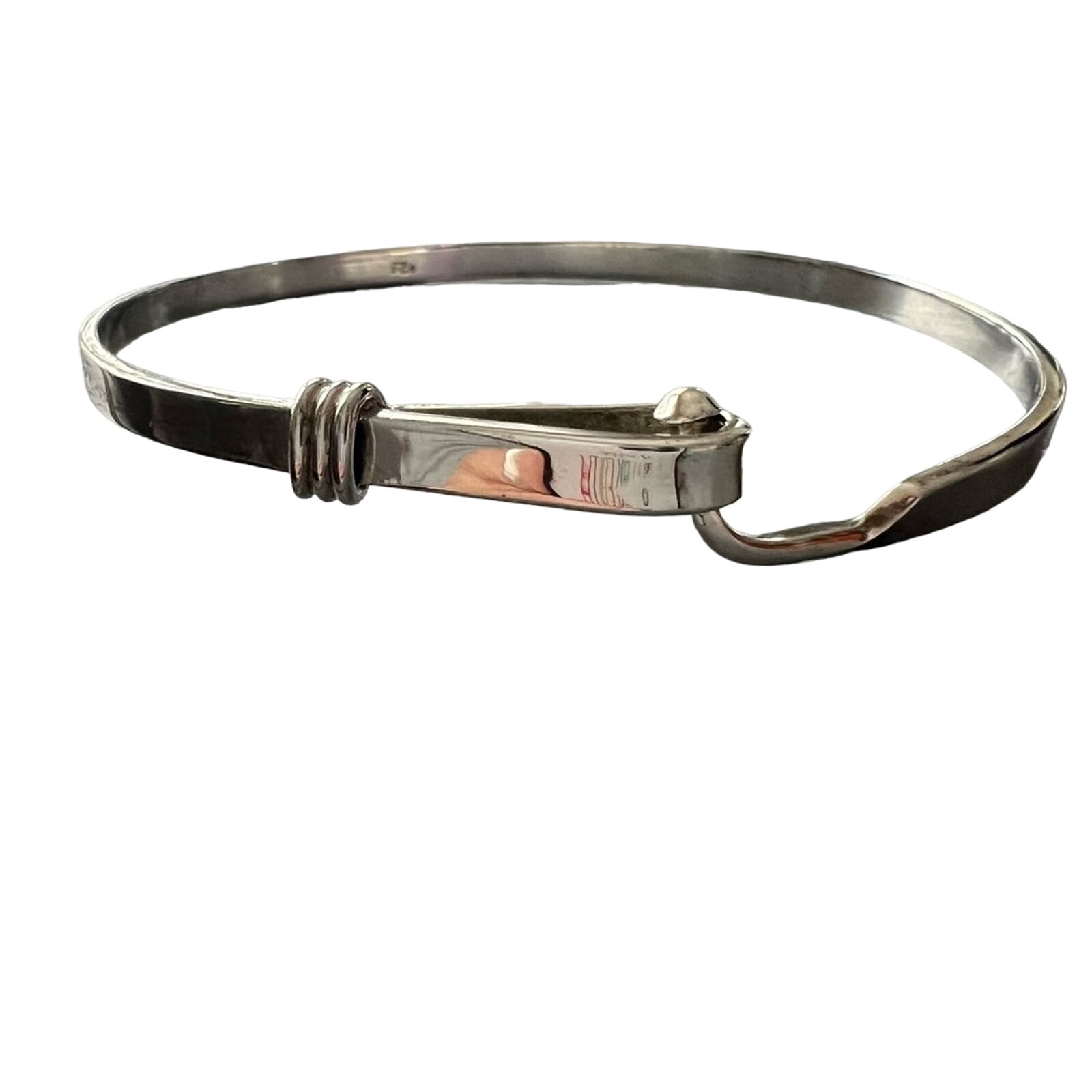 925 Sterling Silver Hook Bangle Bracelet
