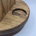 Vintage Salt and Pepper Napkin Holder Caddy Wooden Lazy susan Oak Wood 7