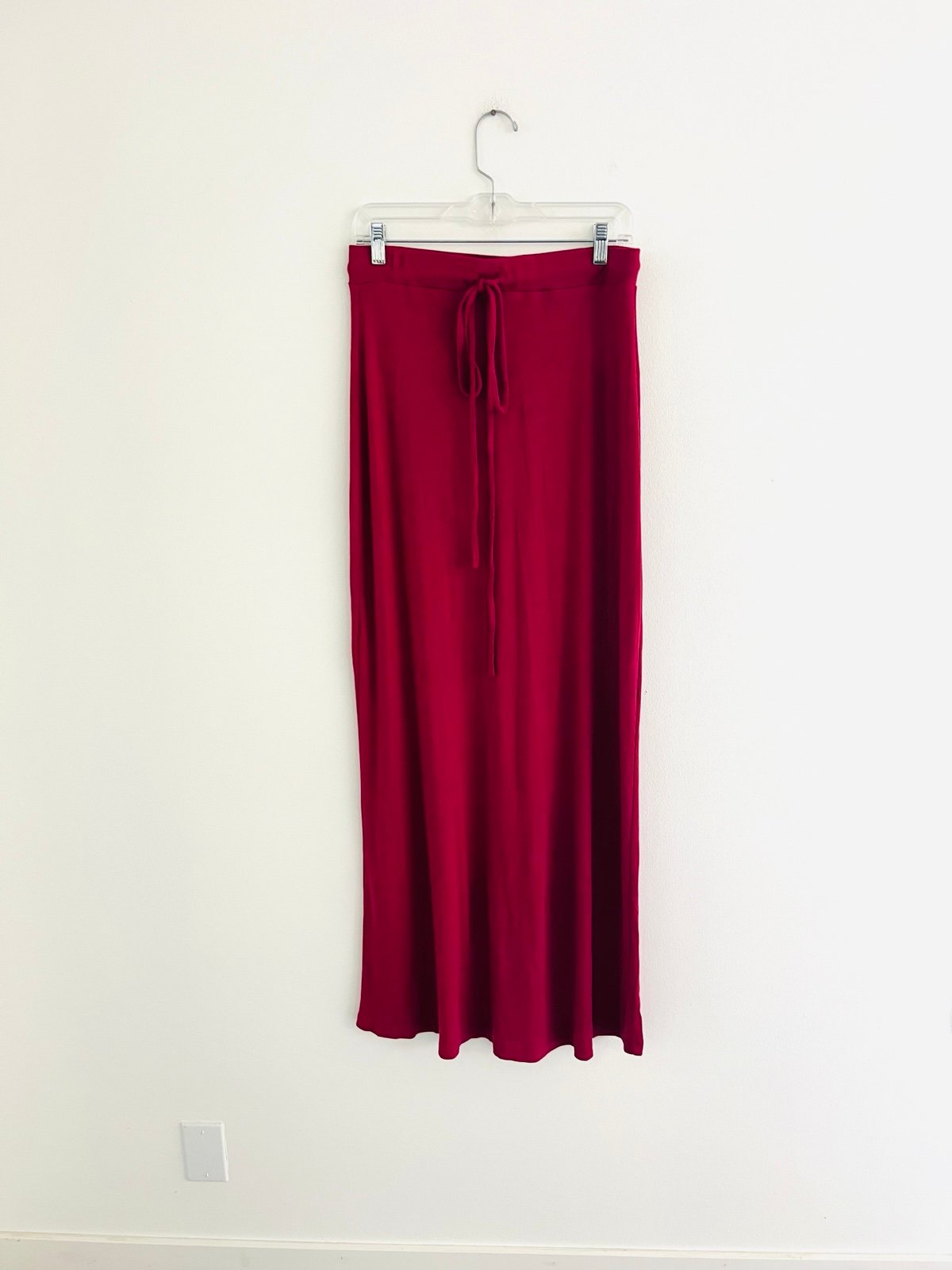 Bondi Born Silk Jersey Knit Pink Maxi Skirt XL
