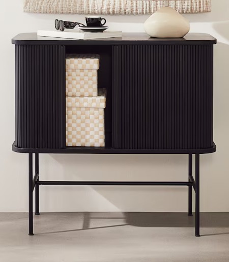 Sliding-door Cabinet Black