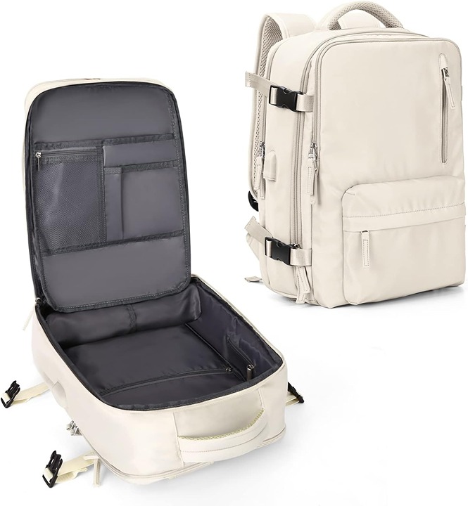 Rucksack Casual Daypack Fit 15.6 Inch Laptop Backpack College Backpack(Beige)