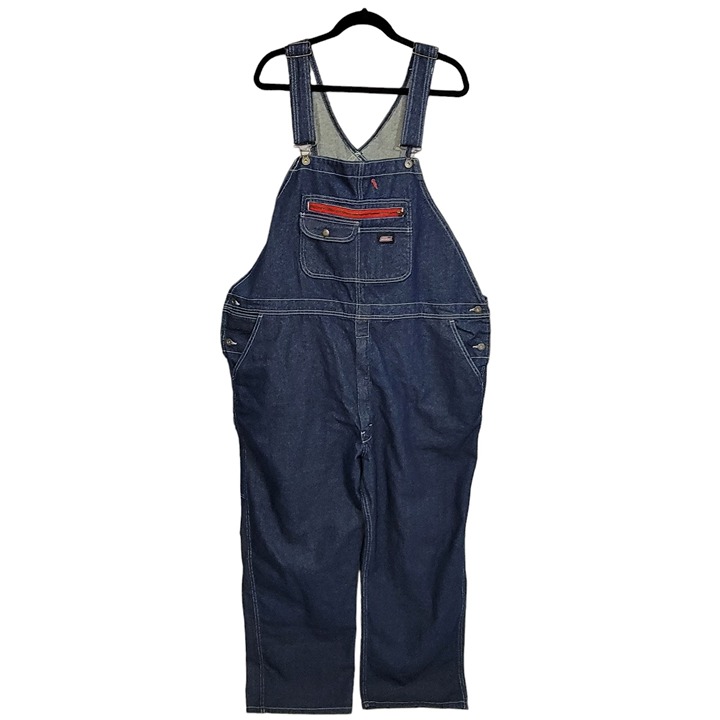 Dickies Bib Overalls Men 2XL XXL Carpenter Blue Jean Denim Pockets Workwear NEW