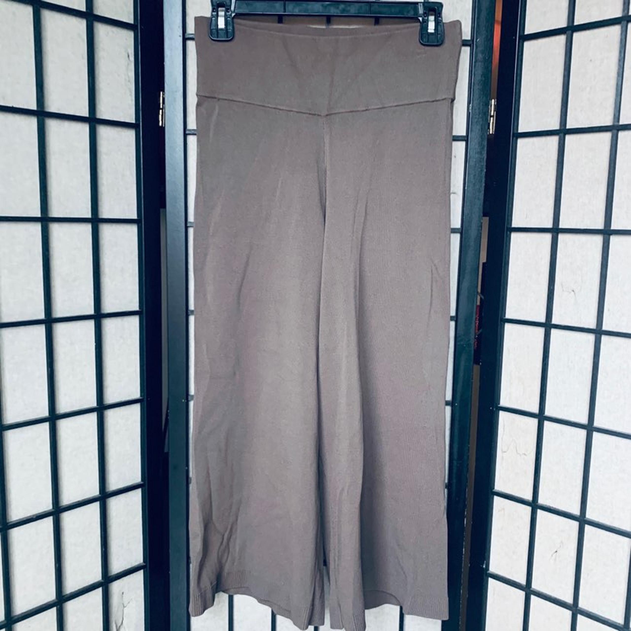 Wilfred brown ribbed wide leg crop pants
