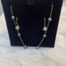 10k Yellow Gold Blue Pearl station necklace and earring set
