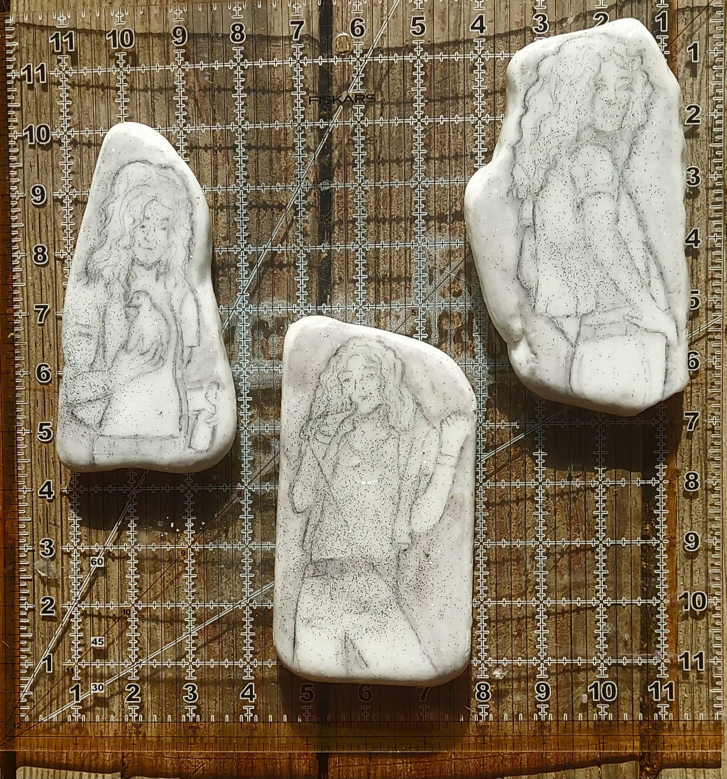 Painted rock set of Robert Plant