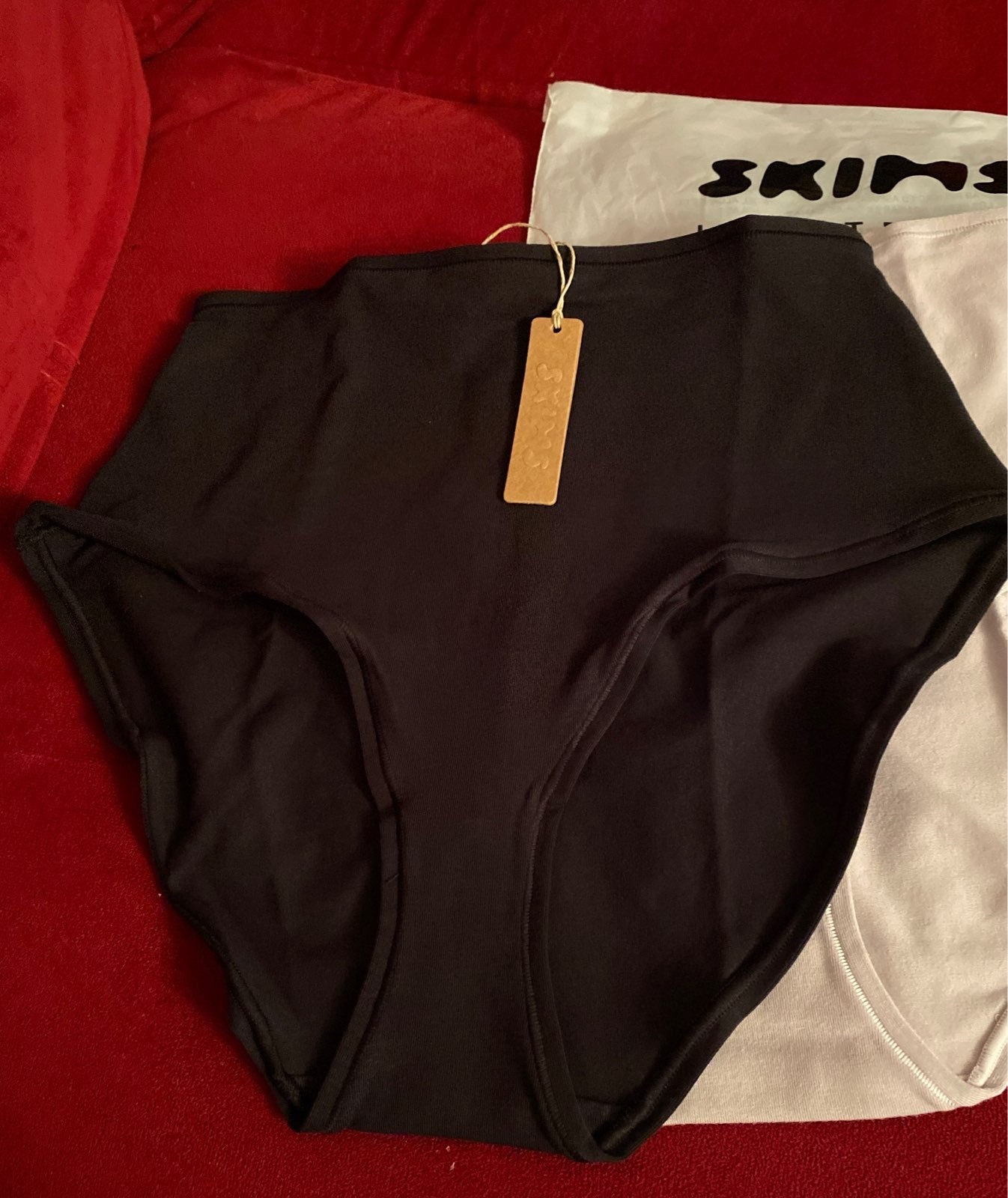 SKIMS 2 COTTON JERSEY FULL BRIEF Soot Size Small