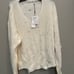 Helmut Lang Women’s Cream Wool Blend Oversized Distressed Sweater Large 425