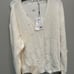 Helmut Lang Women’s Cream Wool Blend Oversized Distressed Sweater Large 425