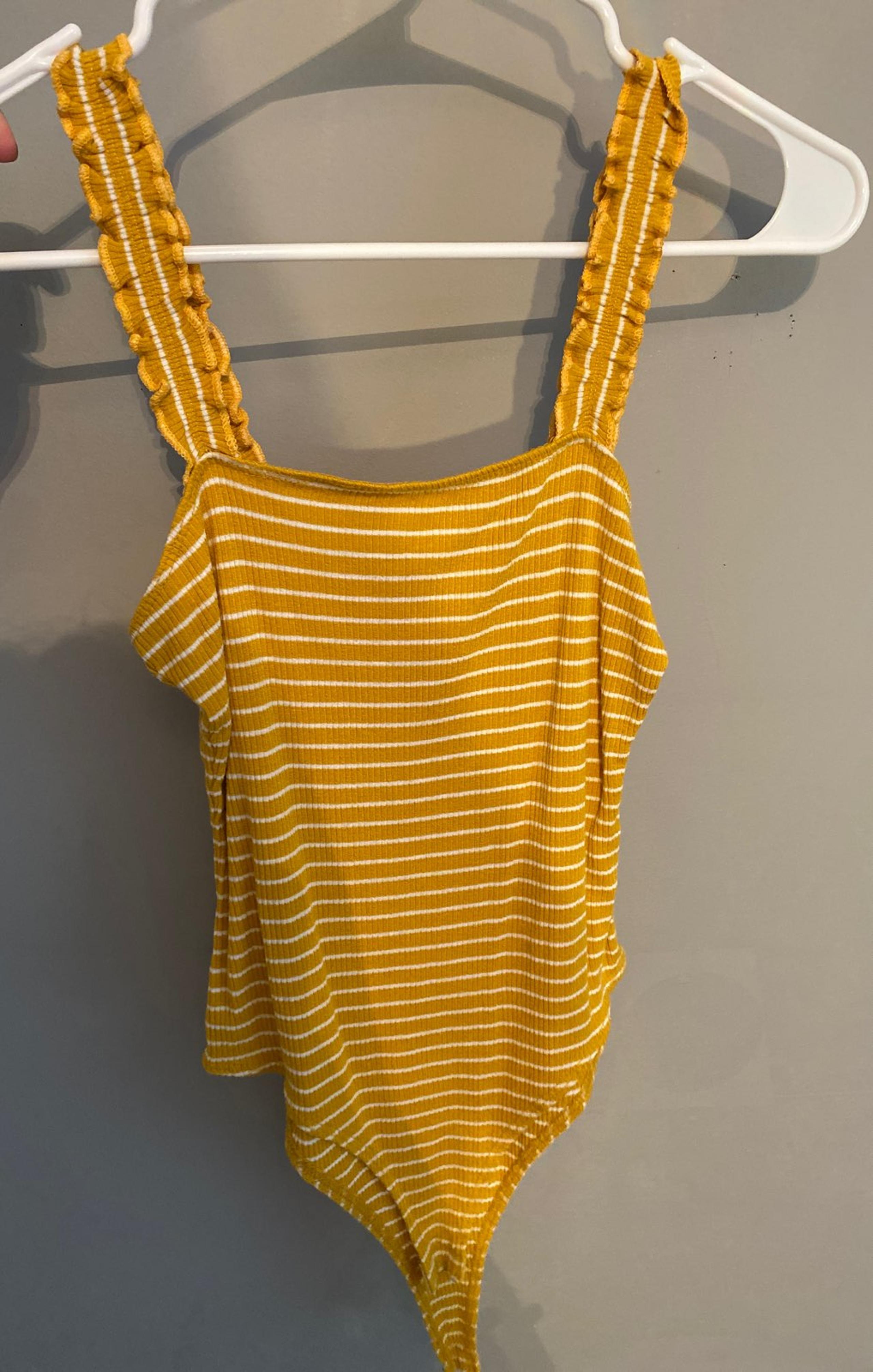 Yellow Striped Bodysuit