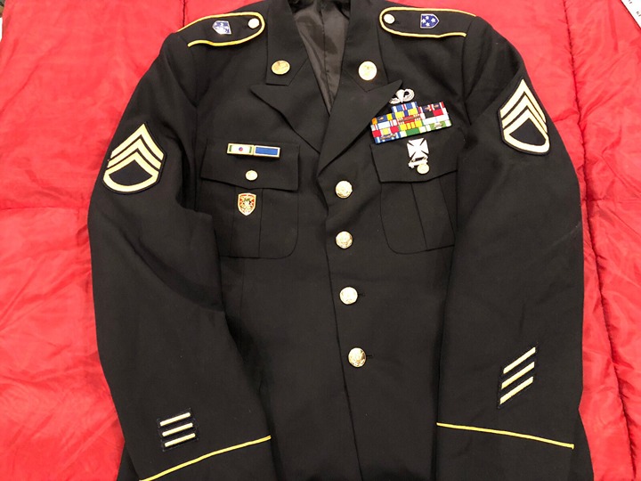 HOT SEXY WOMAN HALLOWEEN COSTUME MODIFIED ARMY MILITARY DRESS w/AWARDS
