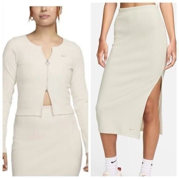 Nike cardigan and skirt set Womens plus size 1X Chill Knit Ribbed Low key cute