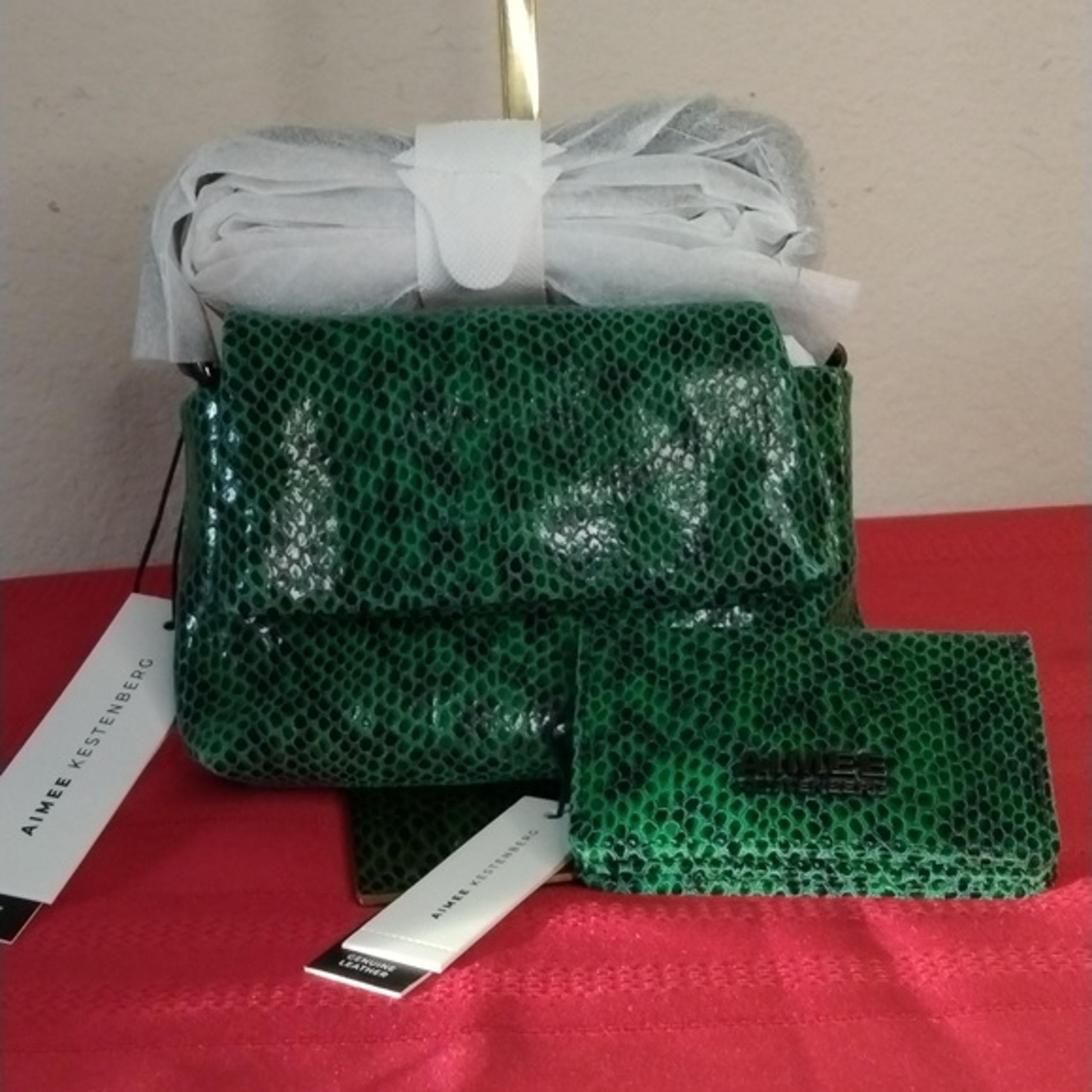 Aimee Kestenberg mini leather crossbody purse and card case