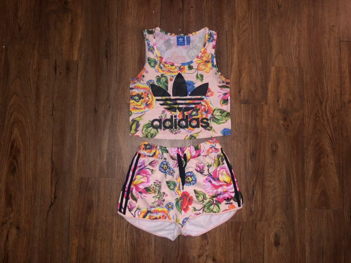 Adidas Floralita 2-Piece Floral Set XS