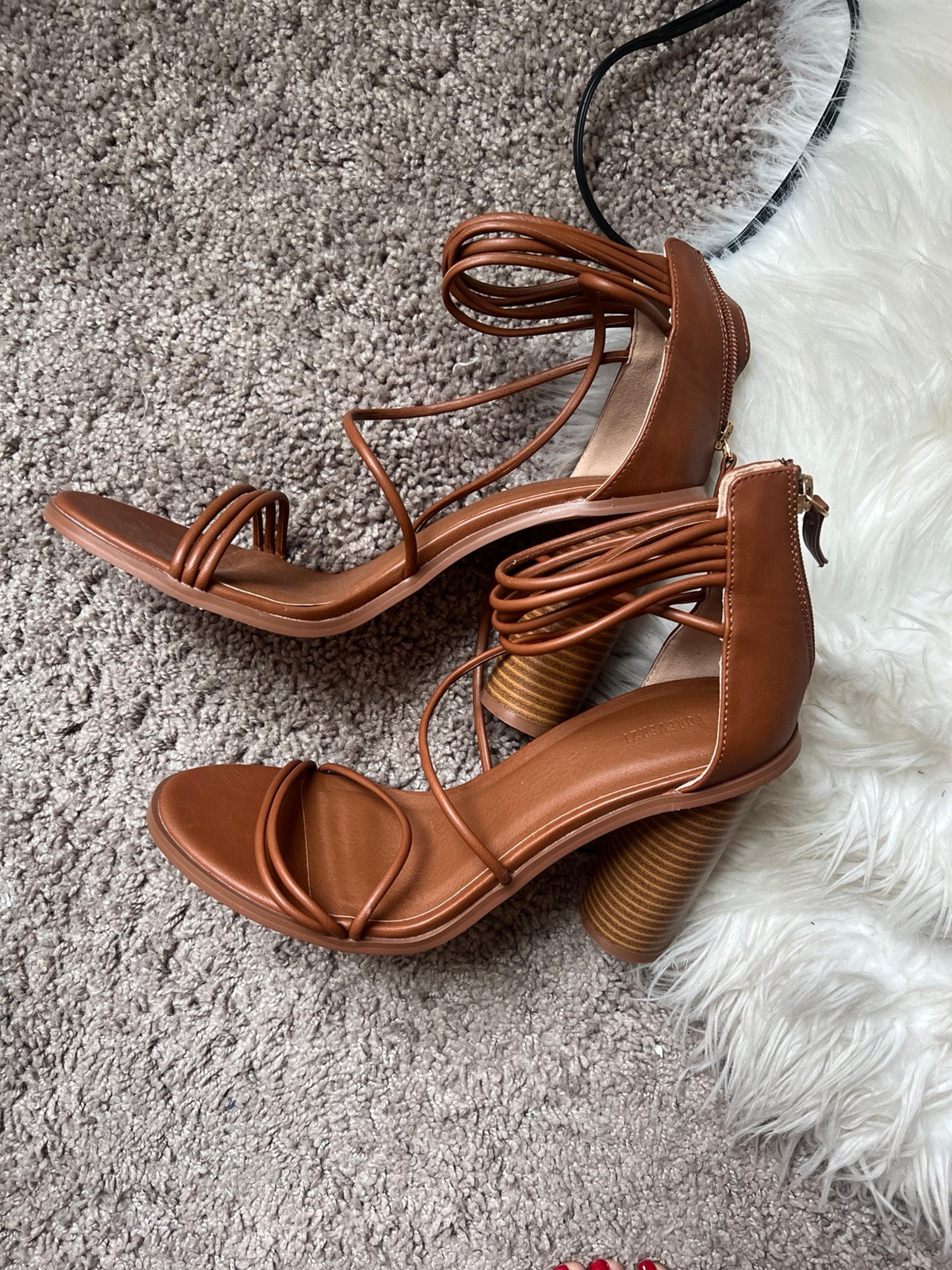 Brown summer heels