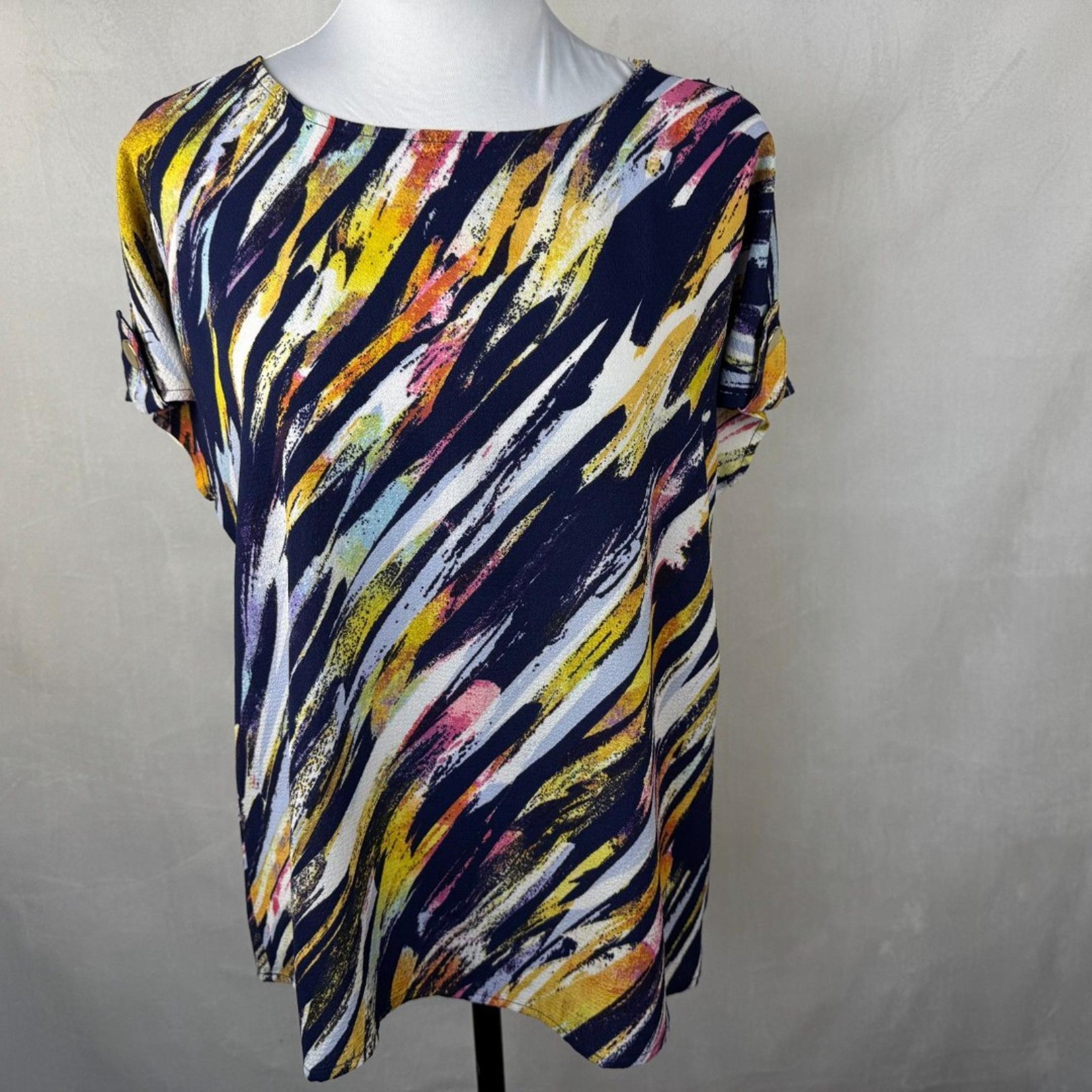 Cocomo Woman Top Sz S Multicolor Boat Neckline Sleeveless Pullover