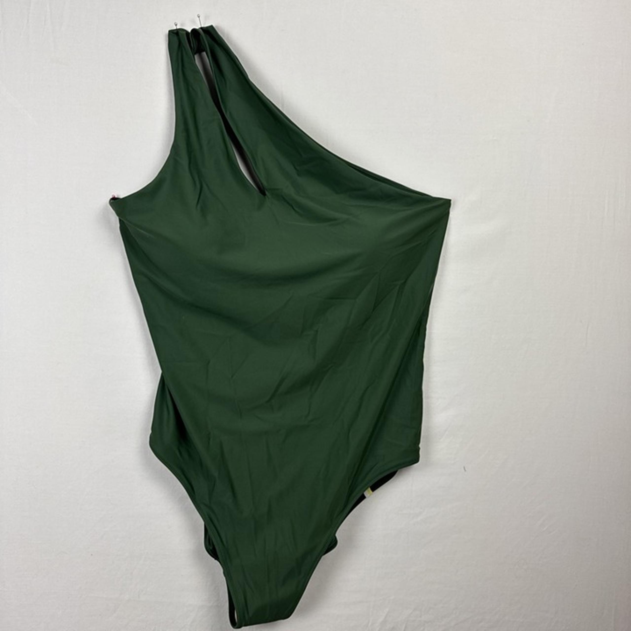 Summersalt size 20 Green Cutout Ruched Sidestroke Swimsuit NWT pool beach olive