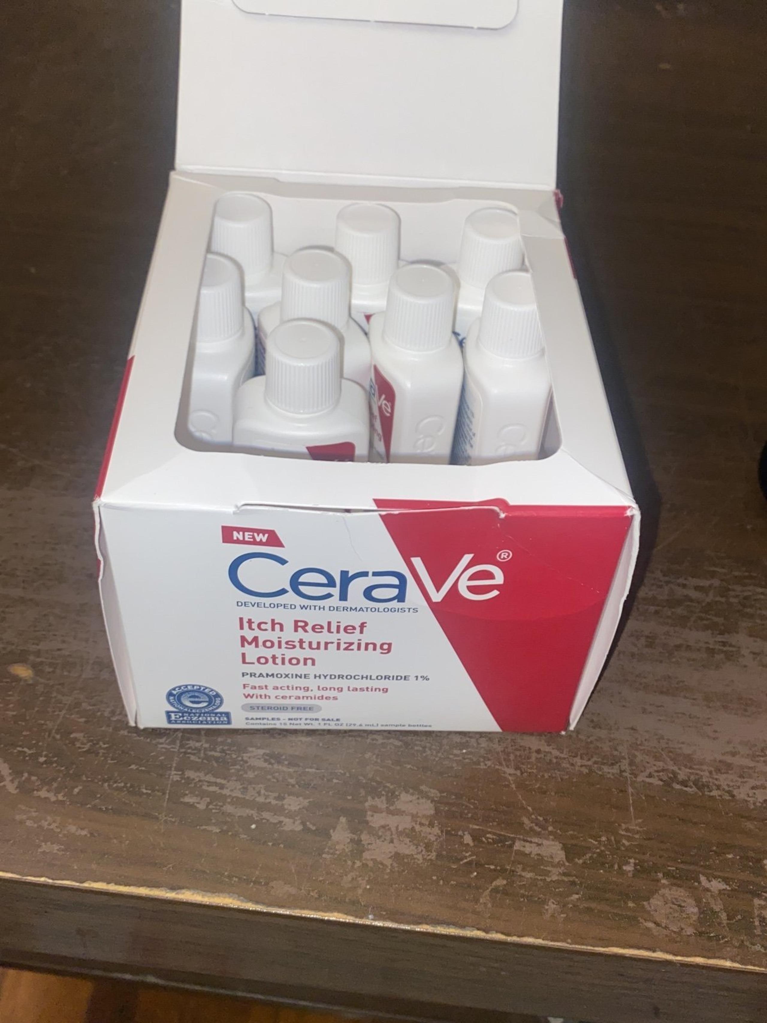 Box of ceraVe itch relief, moisturizing, lotion