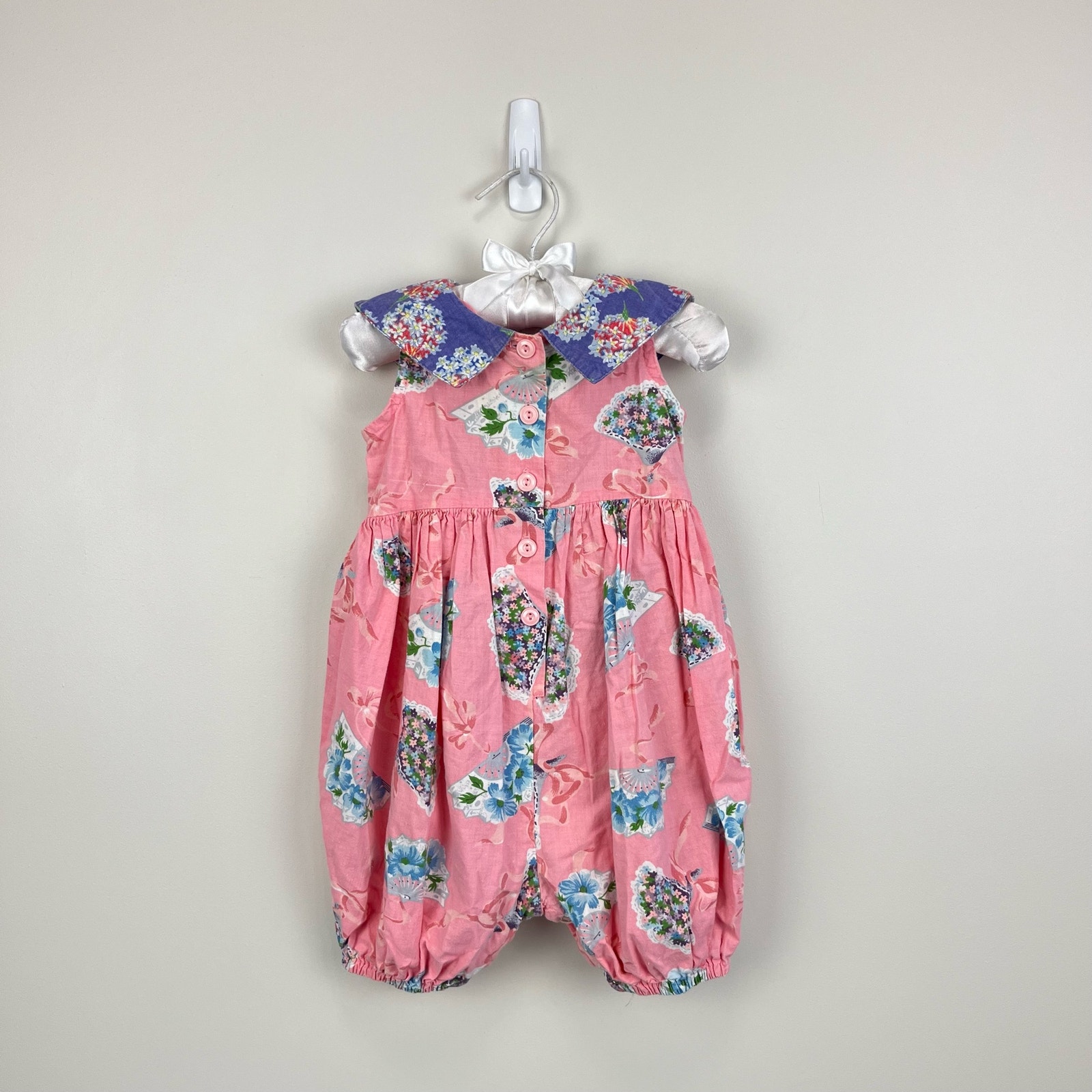Vintage Mousefeathers Pink Floral Romper 18 Months