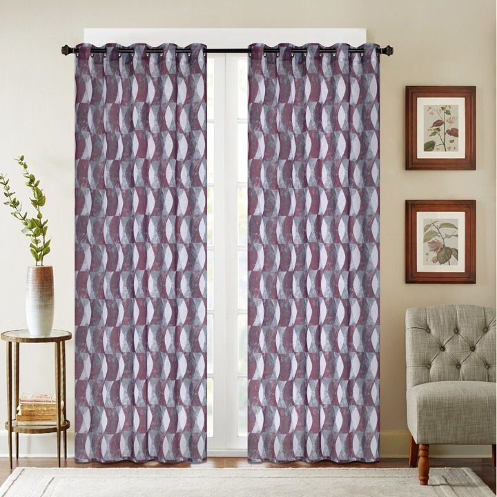 Drape Ready Made Print Window Curtains for Bedroom Windows