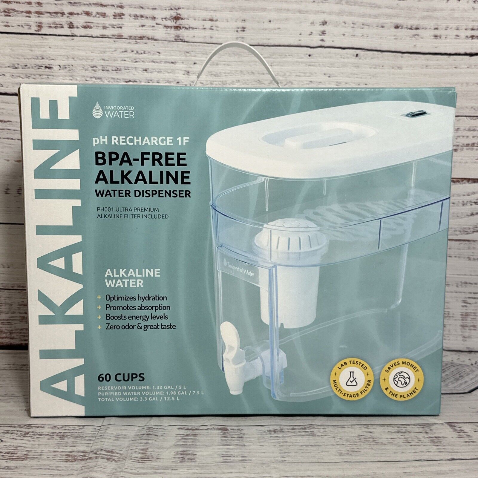 Invigorated Water pH Recharge 1F Alkaline Water Countertop Dispenser 12.5 L New