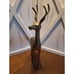 Large Vintage Mid Century Solid Bronze Brass Buck with Antlers, 16”