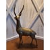 Large Vintage Mid Century Solid Bronze Brass Buck with Antlers, 16”