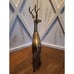 Large Vintage Mid Century Solid Bronze Brass Buck with Antlers, 16”