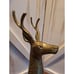 Large Vintage Mid Century Solid Bronze Brass Buck with Antlers, 16”