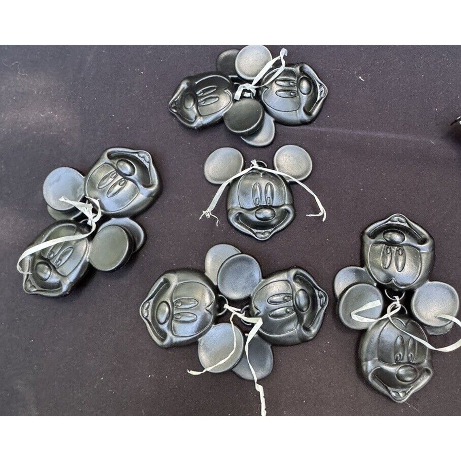 9 Mickey Mouse Shape Walt Disney World Rare Black Plastic Balloon Weight C9