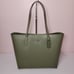 NWT Coach CR111 Leather City Tote Shoulder Bag in Military Green